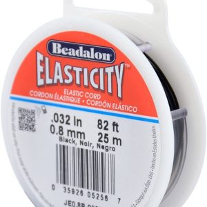 Beadalon Elasticity 0.8mm Black 25m Stretch Cord Michael's UK Jewellery