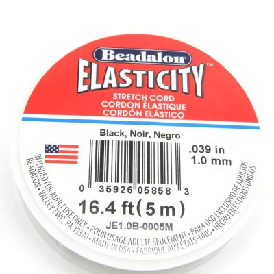 Beadalon Elasticity 1mm Black 5m Stretch Cord Michael's UK Jewellery