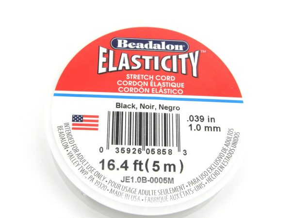 Beadalon Elasticity 1mm Black 5m Stretch Cord Michael's UK Jewellery