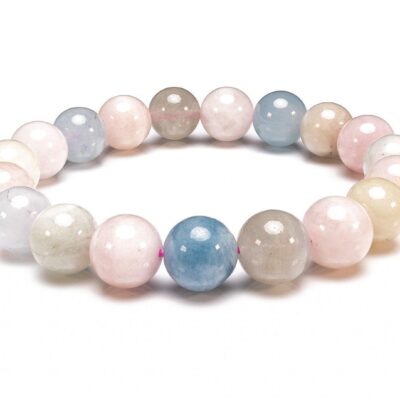 Beryl 10mm A Grade Natural Gemstone Bracelet 6-9'' Elasticated Michael's UK Jewellery
