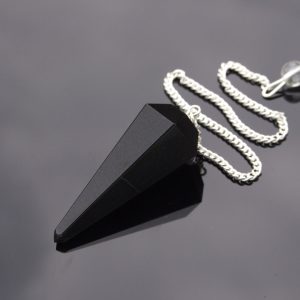 Black Agate Pendulum Natural Gemstone for Dowsing Scrying Divination Meditation Michael's UK Jewellery