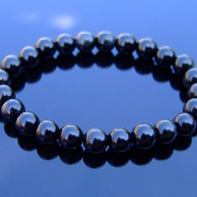 Black Obsidian Natural Gemstone Bracelet 6-9'' Elasticated Michael's UK Jewellery