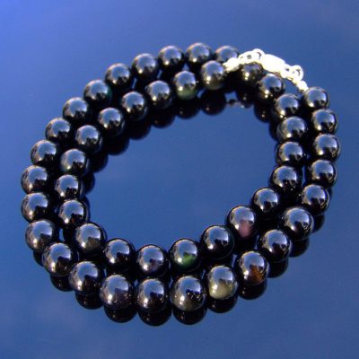Black Obsidian Natural Gemstone Necklace 8mm Beaded 16-30inch Michael's UK Jewellery