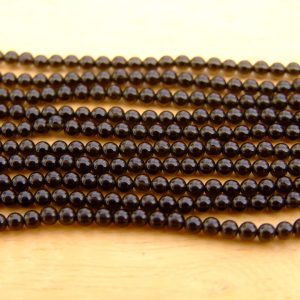 Black Obsidian Natural Gemstone Round Beads 2mm Strand (180+ Beads) Michael's UK Jewellery