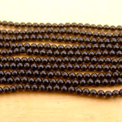 Black Obsidian Natural Gemstone Round Beads 2mm Strand (180+ Beads) Michael's UK Jewellery