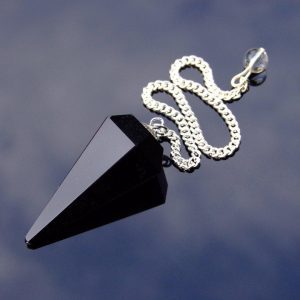 Black Obsidian Pendulum Natural Gemstone for Dowsing Scrying Divination Meditation Michael's UK Jewellery