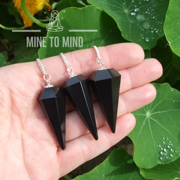 Black Onyx Gemstone Pendulum for Dowsing Divination Wicca - Image 4