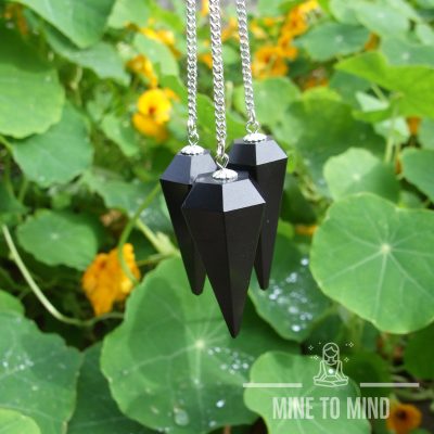 Black Onyx Gemstone Pendulum for Dowsing Divination Wicca mine to mind
