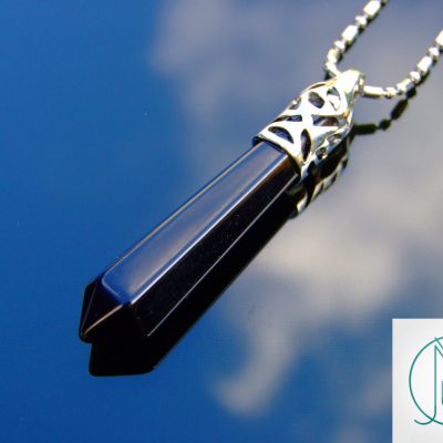 Black Onyx Long Point Pendant Gemstone Necklace Michael's UK Jewellery