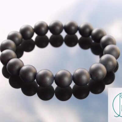 Black Onyx Matte 10mm Natural Gemstone Bracelet 6-9'' Elasticated Michael's UK Jewellery