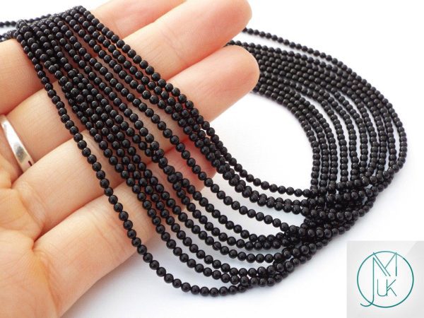 Black Onyx Natural Gemstone Round Beads 2mm strand (approx. 180 beads) Michael's UK Jewellery