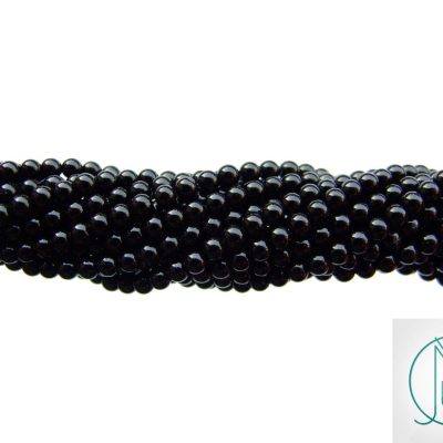 Black Onyx Natural Gemstone Round Beads 3mm Strand (120+ Beads) Michael's UK Jewellery
