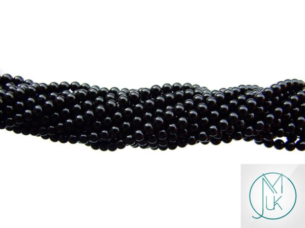 Black Onyx Natural Gemstone Round Beads 3mm Strand (120+ Beads) Michael's UK Jewellery