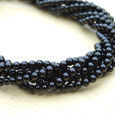 Black Onyx Natural Gemstone Round Beads 4mm Michael's UK Jewellery