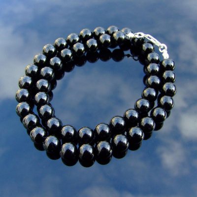 Black Tourmaline Natural Gemstone Necklace 8mm Beaded 16-30inch Michael's UK Jewellery