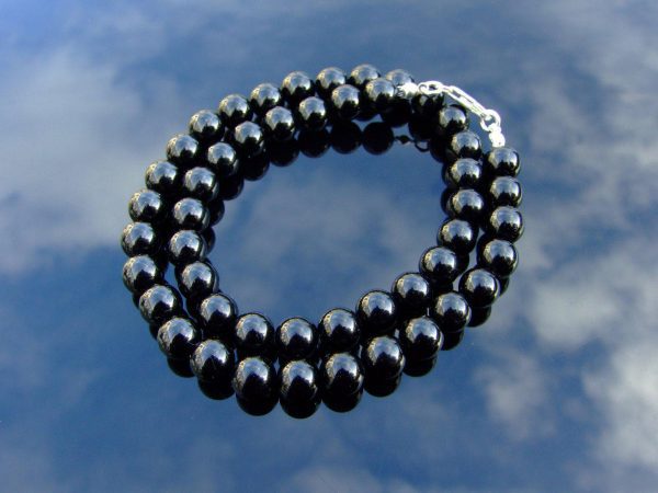 Black Tourmaline Natural Gemstone Necklace 8mm Beaded 16-30inch Michael's UK Jewellery
