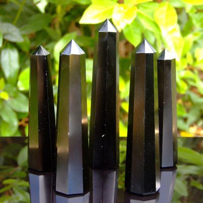 Black Tourmaline Tower Polished Natural Gemstone Crystal Obelisk Michael's UK Jewellery