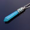 Blue Agate Long Point Pendant Dyed Gemstone Necklace Michael's UK Jewellery