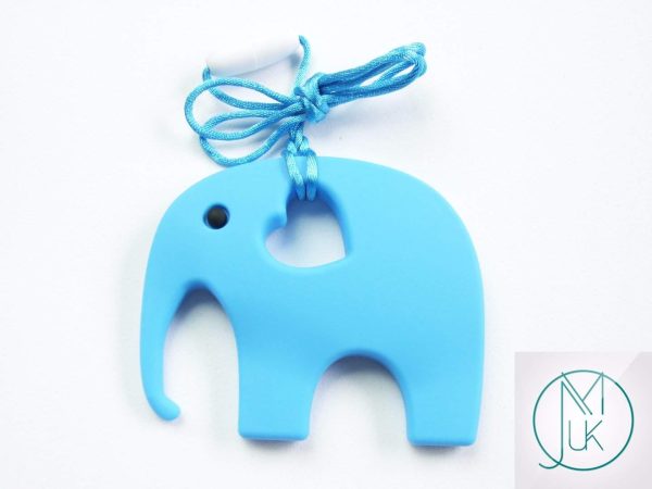 Blue Elephant Pendant Teething Necklace Michael's UK Jewellery