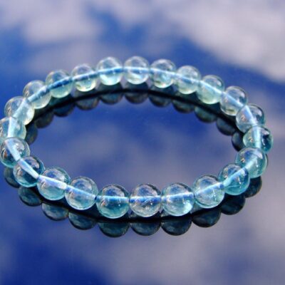 Blue Fluorite Natural Gemstone Bracelet 6-9'' Elasticated Michael's UK Jewellery