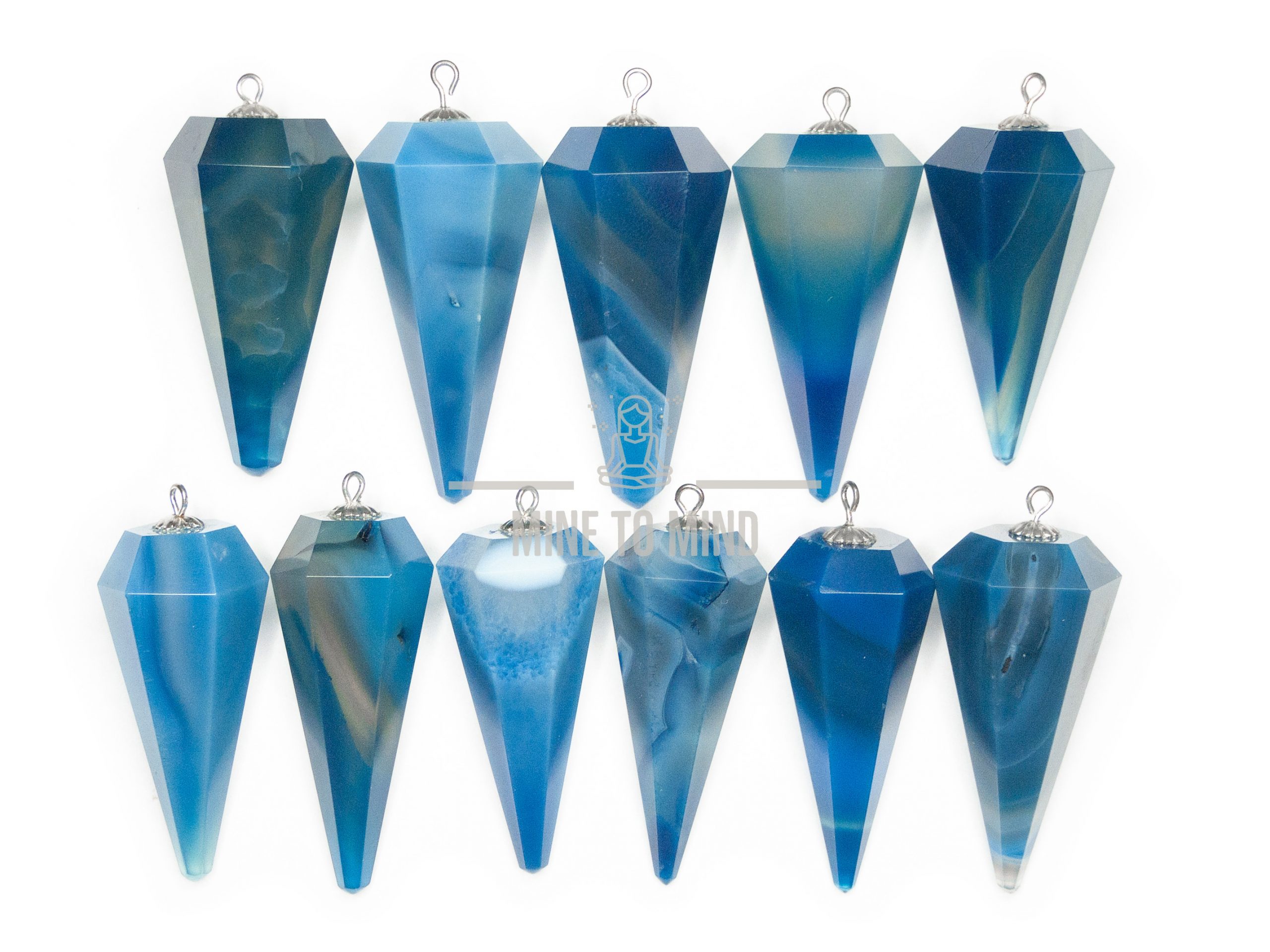 Blue Onyx Gemstone Pendulum divination mine to mind