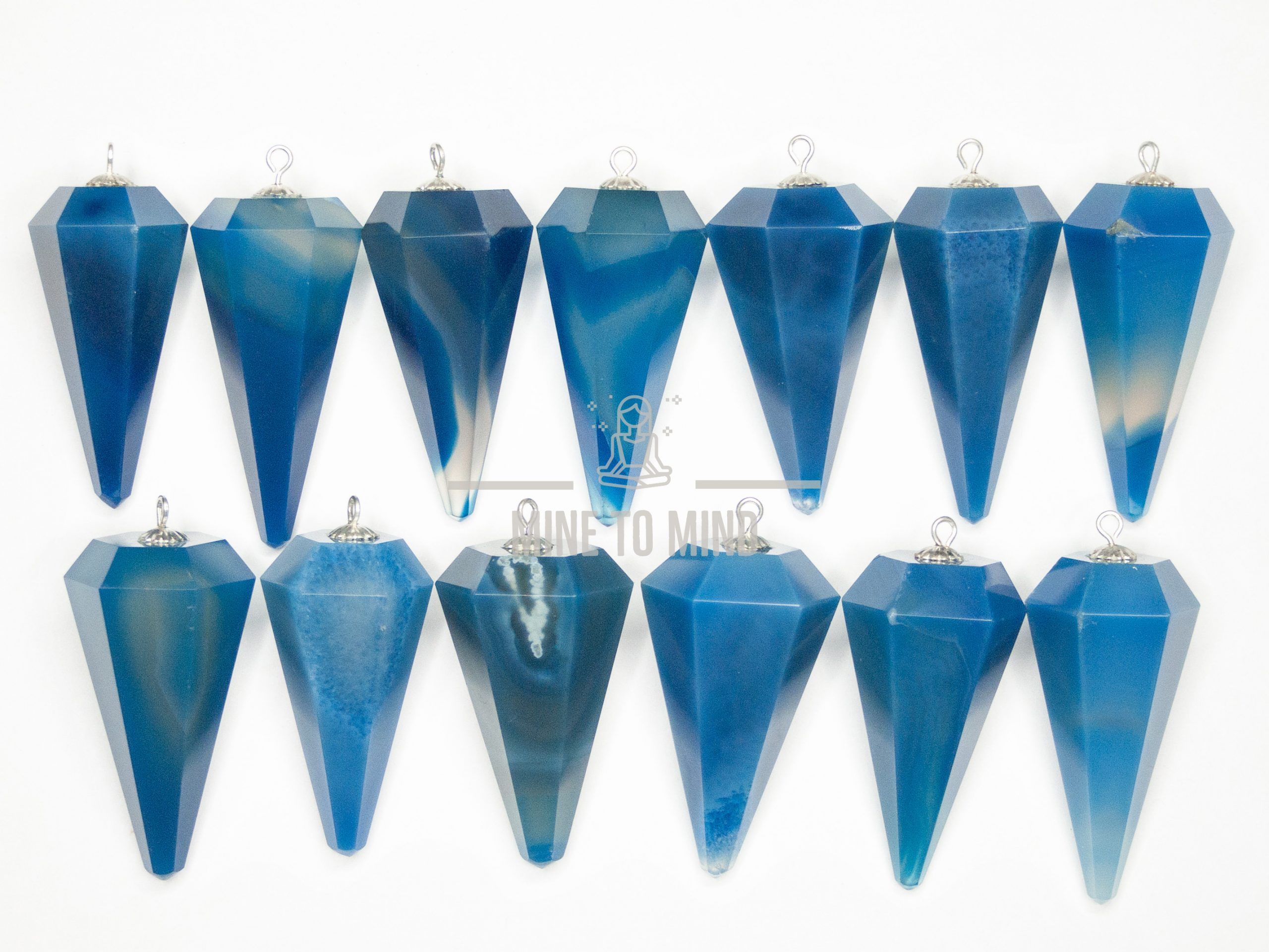 Blue Onyx Gemstone Pendulum divination mine to mind