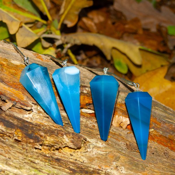 Blue Onyx Gemstone Pendulum divination mine to mind