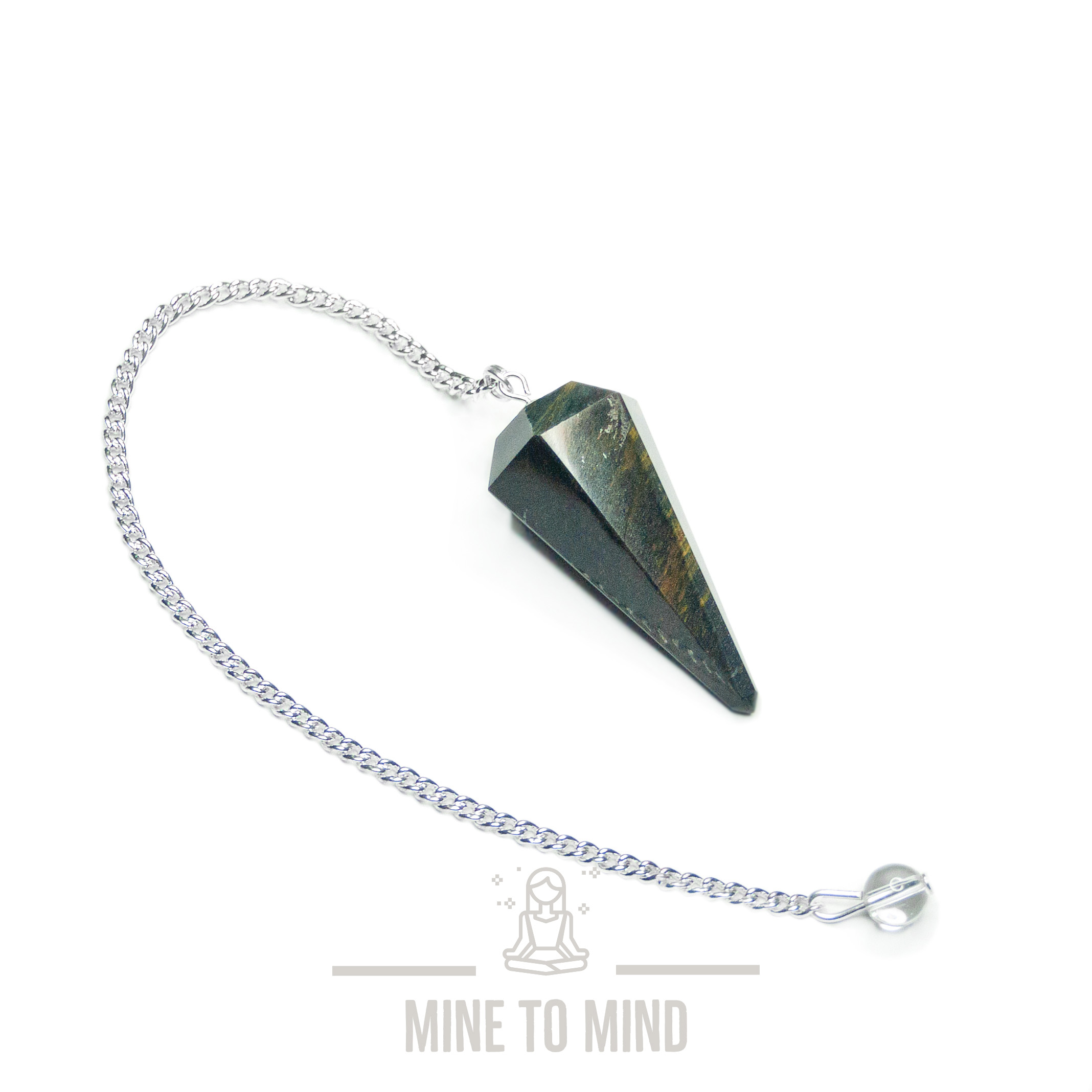 Blue Tiger's Hawk's Eye Gemstone Pendulum for Dowsing Divination Wicca mine to mind