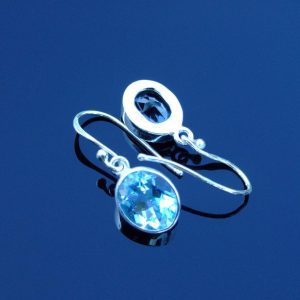 Blue Topaz Natural Gemstone 925 Sterling Silver Earrings Michael's UK Jewellery