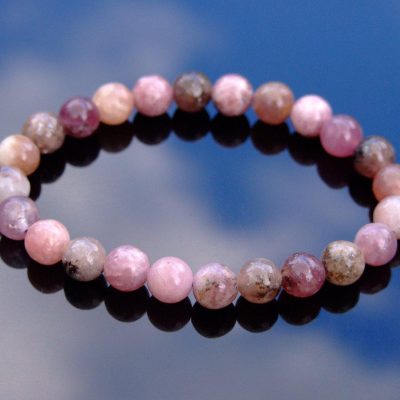 Brazilian Lepidolite Natural Gemstone Bracelet 6-9'' Elasticated Michael's UK Jewellery