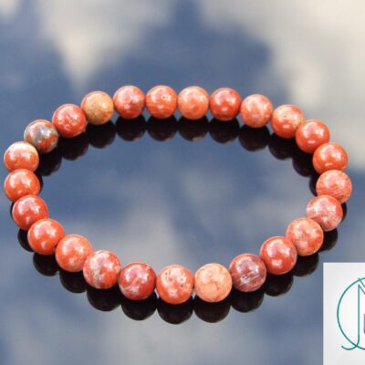 Brecciated Jasper Natural Gemstone Bracelet 6-9'' Elasticated Michael's UK Jewellery