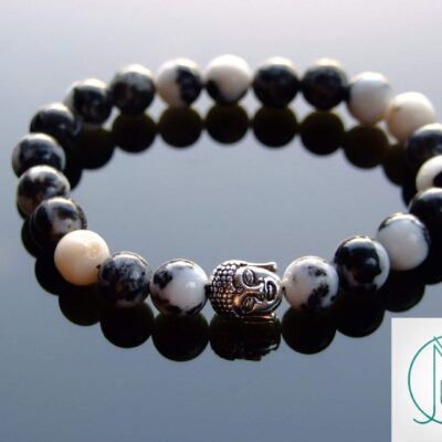 Buddha Mexican Jasper Natural Gemstone Bracelet 6-9'' Elasticated Michael's UK Jewellery