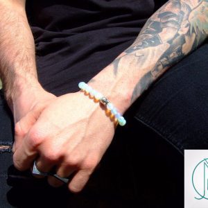 Buddha Opalite Manmade Gemstone Bracelet 6-9'' Elasticated Michael's UK Jewellery