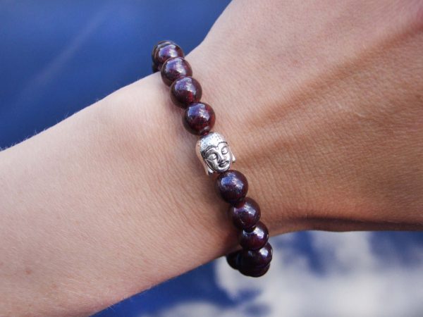 Buddha Poppy Jasper Natural Gemstone Bracelet 6-9'' Elasticated Michael's UK Jewellery
