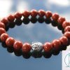 Buddha Red Jasper Natural Gemstone Bracelet 6-9'' Elasticated Michael's UK Jewellery