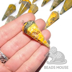 Bumble Bee Jasper pendulum mine to mind beads mouse