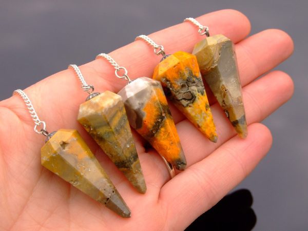 Bumble Bee Jasper Pendulum Natural Gemstone for Dowsing Scrying Divination Meditation Michael's UK Jewellery
