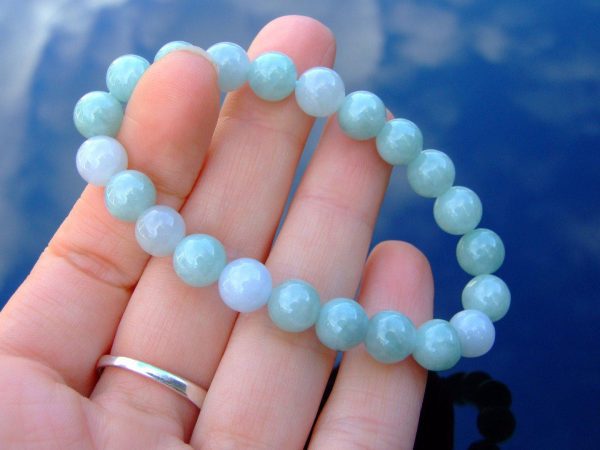 Burma Jade Natural Gemstone Bracelet 6-9'' Elasticated Michael's UK Jewellery
