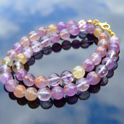 Cacoxenite Natural Gemstone Necklace 8mm Beaded 16-30inch Michael's UK Jewellery