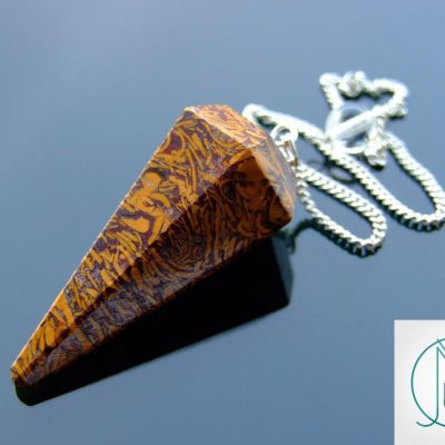 Calligraphy Stone Pendulum Natural Gemstone for Dowsing Scrying Divination Meditation Michael's UK Jewellery