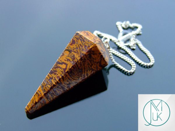 Calligraphy Stone Pendulum Natural Gemstone for Dowsing Scrying Divination Meditation Michael's UK Jewellery