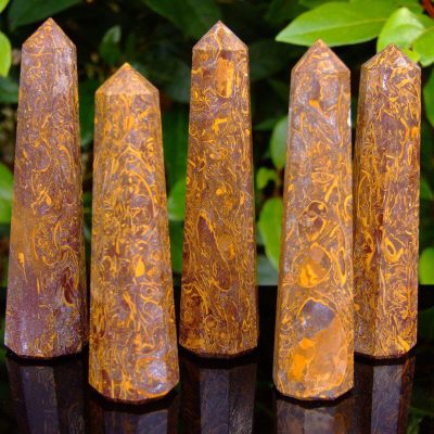 Calligraphy Stone Tower Polished Natural Gemstone Crystal Obelisk Michael's UK Jewellery