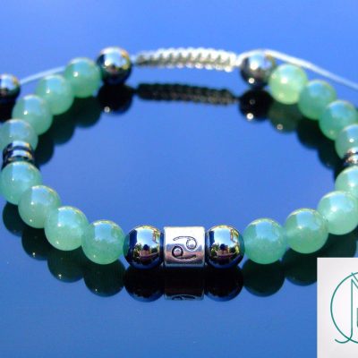 Cancer Aventurine Hematite Birthstone Bracelet 6-9'' Macrame Michael's UK Jewellery
