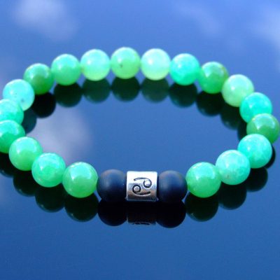 Cancer Chrysoprase Birthstone Bracelet 6-9'' Elasticated Michael's UK Jewellery