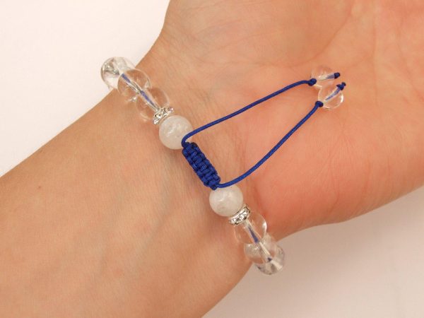 Cancer Kyanite Moonstone Blue Lace Birthstone Bracelet 6-9'' Macrame Michael's UK Jewellery
