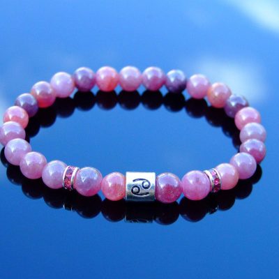 Cancer Ruby Birthstone Bracelet 6-9'' Elasticated Michael's UK Jewellery