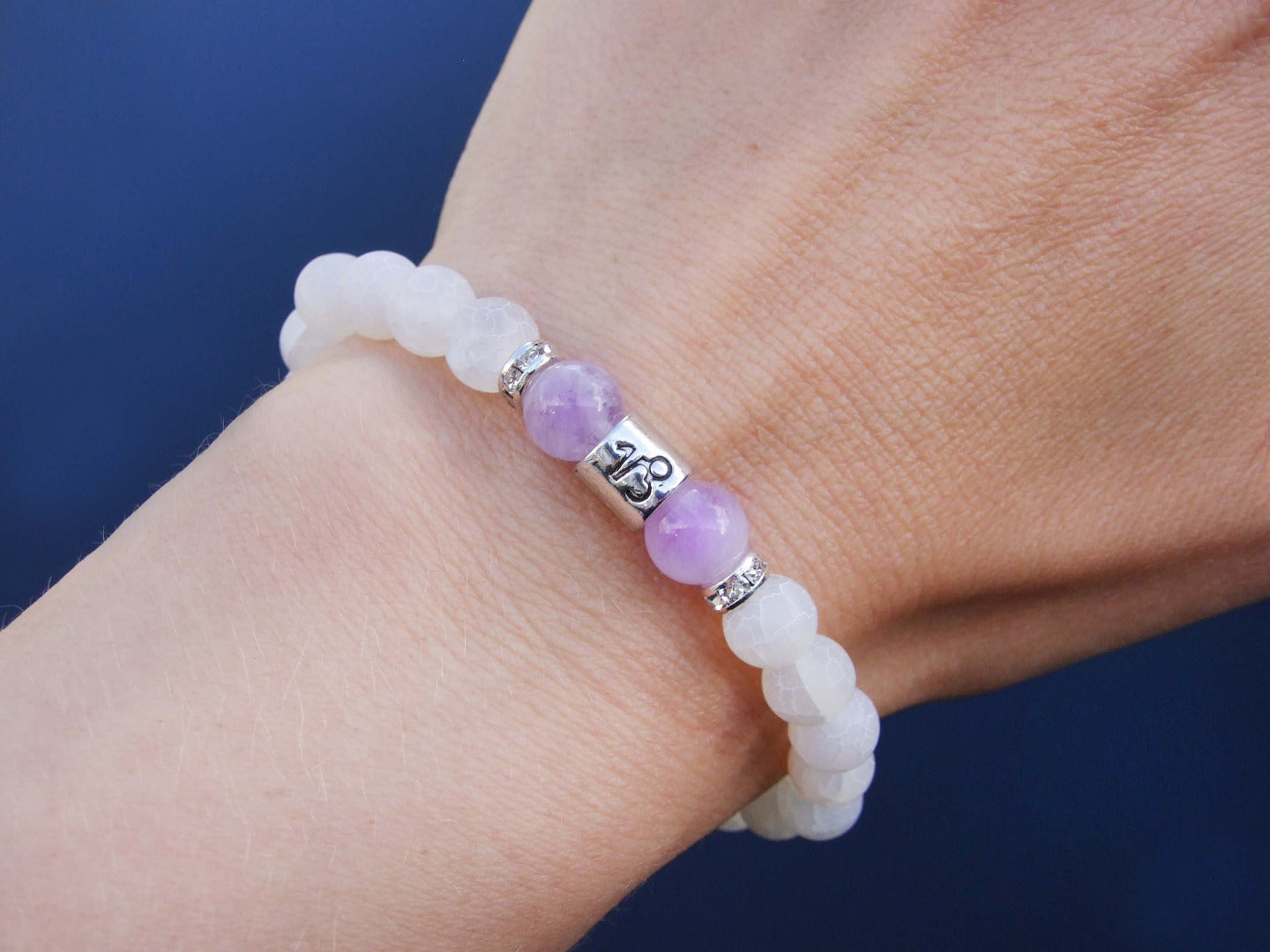 Capricorn Cracked Quartz Light Amethyst Birthstone Bracelet 6-9'' Elasticated Michael's UK Jewellery