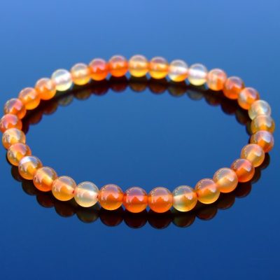 Carnelian 6mm Natural Gemstone Bracelet 6-9'' Elasticated Michael's UK Jewellery