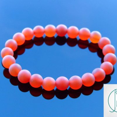 Carnelian Matt Natural Gemstone Bracelet 6-9'' Elasticated Michael's UK Jewellery