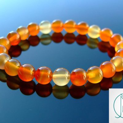 Carnelian Natural Gemstone Bracelet 6-9'' Elasticated Michael's UK Jewellery